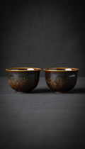 Tenmoku Gold Rimmed Gift Set